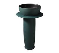 Lavabo de salle de bain à colonne pour petit espace, lavabo sur pied en céramique, lavabo rétro à poser au sol, lavabo d'extérieur pour balcon, lavabo, vert/orange, vert-A