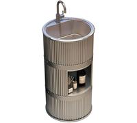 Lavabo de salle de bain autoportant, design industriel avec rangement, meuble de lavabo moderne et lavabo, style au sol