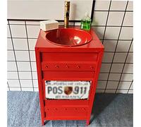 Lavabo de salle de bain autoportant - Vanité industrielle avec lavabo, robinet et bonde inclus pour salles de bains modernes