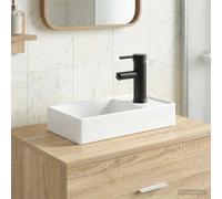 Lavabo de salle de bain avec robinet et évacuation Céramique Efficace vidaXL vid
