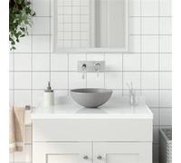 Lavabo de salle de bain Céramique Gris clair Rond