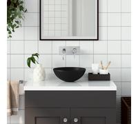 Lavabo de Salle de Bain Céramique Gris Clair Rond Vasque Lave-mains vidaXL