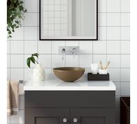 Lavabo de Salle de Bain Céramique Gris Clair Rond Vasque Lave-mains vidaXL