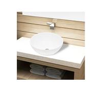 Lavabo de salle de bain Céramique Rond Blanc Blanc G