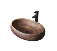 Lavabo de salle de bain de style industriel rétro - Lavabo en céramique au-dessus du comptoir pour extérieur et balcon - Lavabo moderne, parfait pour un usage domestique et commercial