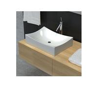 Vasque de Salle Bains Céramique Haute Brillance Blanc Lavabo Lave-mains vidaXL