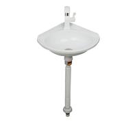 Lavabo de Salle de Bain en Plastique,Évier d'angle Mural Sans Perçage Petit Lavabo Triangulaire à Une Seule cuve,pour Toilettes D'amis ou camping-car,Facile Installation