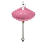 Lavabo de Salle de Bain en Plastique,Évier d'angle Mural Sans Perçage Petit Lavabo Triangulaire à Une Seule cuve,pour Toilettes D'amis ou camping-car,Facile Installation