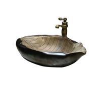Lavabo de salle de bain Lavabo de comptoir d'art en céramique, lavabo salle bains forme feuille créatif, d'extérieur personnalisé Moderne