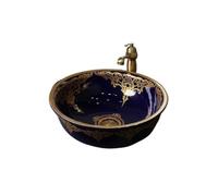 Lavabo de salle de bain Lavabo de salle bain rond rétro léger et luxueux en céramique, 40 x cm Moderne