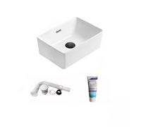 Lavabo De Salle De Bain Lavabo de table nordique en céramique, lavabo de salle de bains d'hôtel, maison, balcon, lavabo rectangulaire, lavabo de visage, piscine Vasques À Poser(A,M)