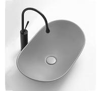 Lavabo De Salle De Bain, Lavabo De Type Navire, Lavabo Ovale, Lavabo De Vestiaire, Lavabo De Comptoir Moderne En Forme D'œuf Au-dessus Du Comptoir, Lavabo De Meuble-lavabo For Balcon(Gris)