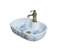 Lavabo de salle de bain moderne au-dessus du comptoir - Évier élégant pour décoration d'intérieur contemporaine, installation facile, parfait pour les petits espaces, design durable et élégant.