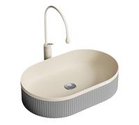 Lavabo de salle de bain moderne en céramique élégant au-dessus du comptoir Facile à nettoyer Lavabo à la main pour la maison et l'hôtel Gris 50 x 31,5 x 11,5 cm 19,6 x 12,4 x 4,5 cm