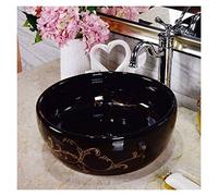 Lavabo de Salle de Bain Noir de 305 x 114 cm Style bistrot d'extérieur Style campagnard européen,