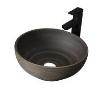 Lavabo De Salle De Bain Rond en Céramique pour Salle De Bain Intérieure Et Extérieure, Style Vintage, Lavabo De Terrasse, Lavabo Simple, Meuble-Lavabo