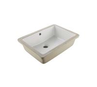 VEVOR Lavabo de salle de bain sous plan, 470 x 335 mm, vasque rectangulaire en céramique blanche avec trou de trop-plein, évier moderne à encastrer sous le comptoir, pour petit espace, maison et hôtel