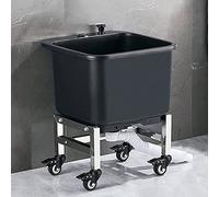 Lavabo de Sol Avec Bassin Profond et Roulettes, Station de Lavage Autoportante pour Buanderie, Garage, Jardin - Évier Commercial