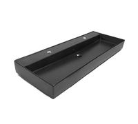 Lavabo double 121,4 x 46,9 cm, noir mat, SAT Infinitio (SATINF12046BKM)