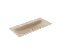 Lavabo double encastré Keuco Edition 11 Art 32590521202 sable, 120,6 x 0,4 x 49,3 cm, 2 x 1 trou pour robinet