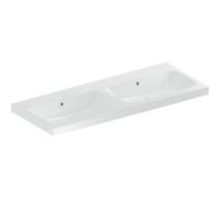 Lavabo double light Geberit iCon 120 cm 2 cuves avc trop-plein sans trou de robi - GEBERIT 501.838.00.3