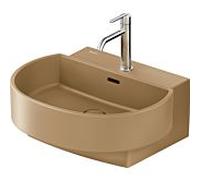 Lavabo de balcon Duravit 241155AM00 55 x 48 cm, argile terra mat, avec trou pour robinetterie, trop-plein, bord pour trou pour robinetterie