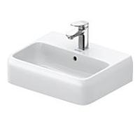 Lavabo Duravit Collection One 0746452000 45x35cm, avec trou de robinetterie, trop-plein, plage de robinetterie, blanc brillant HygieneGlaze