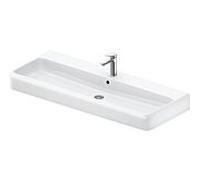 Lavabo Duravit Collection One 2382122000 120 x 47 cm, avec trou de robinetterie, trop-plein et plateforme, finition laquée blanche brillante HygieneGlaze