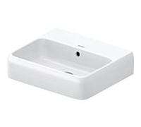 Lavabo Duravit Collection One 2382500060 50 x 42 cm, blanc brillant, sans perçage pour robinetterie, avec trop-plein, plateforme pour perçage de robinetterie