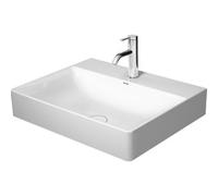 Lavabo Duravit DuraSquare aiguisé sans trop-plein 1 trou de robinet 60x47cm avec bonde de vidage et capuchon en céramique blanc 2353600071