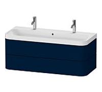 Lavabo Duravit Happy D.2 Plus HP4379O98980000 117,5x49cm, 2 tiroirs, finition satinée bleu nuit