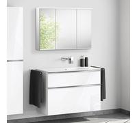 Lavabo Duravit ME by Starck avec meuble bas evineo ineo4 l: 103 cm, avec poignée, avec armoire de toilette,, 233610AA60+BE0267WH+BEA003MI,