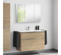 Lavabo Duravit ME by Starck avec meuble bas evineo ineo4 l: 103 cm, avec poignée, avec armoire de toilette,, 233610AA00+BE0267O BEA003MI,
