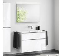 Lavabo Duravit ME by Starck avec meuble bas evineo ineo4 l: 103 cm, avec poignée, avec miroir,, 233610AA60+BE0267WH+BEA011MI,