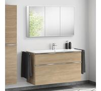 Lavabo Duravit ME by Starck avec meuble bas evineo ineo4 l: 123 cm, avec poignée, avec armoire de toilette,, 233612AA00+BE0268O BEA004MI,
