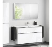 Lavabo Duravit ME by Starck avec meuble bas evineo ineo4 l: 123 cm, avec poignée, avec armoire de toilette,, 233612AA00+BE0268WH+BEA004MI,