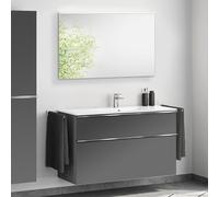 Lavabo Duravit ME by Starck avec meuble bas evineo ineo4 l: 123 cm, avec poignée, avec miroir,, 233612AA00+BE0268AN+BEA012MI,