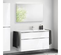Lavabo Duravit ME by Starck avec meuble bas evineo ineo4 l: 123 cm, avec poignée, avec miroir,, 233612AA00+BE0268WH+BEA012MI,