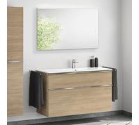 Lavabo Duravit ME by Starck avec meuble bas evineo ineo4 l: 123 cm, avec poignée, avec miroir,, 233612AA00+BE0268O BEA012MI,