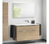 Lavabo Duravit ME by Starck avec meuble bas evineo ineo4 l: 123 cm, avec poignée, avec miroir,, 233612AA60+BE0268O BEA012MI,