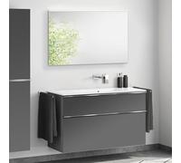 Lavabo Duravit ME by Starck avec meuble bas evineo ineo4 l: 123 cm, avec poignée, avec miroir,, 233612AA60+BE0268AN+BEA012MI,