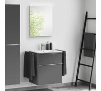 Lavabo Duravit ME by Starck avec meuble bas evineo ineo4 l: 63 cm, avec poignée, avec miroir,, 233663AA00+BE0265AN+BEA009MI,
