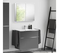 Lavabo Duravit ME by Starck avec meuble bas evineo ineo4 l: 83 cm, avec poignée, avec armoire de toilette,, 233683AA00+BE0266AN+BEA002MI,
