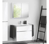 Lavabo Duravit ME by Starck avec meuble bas evineo ineo4 l: 83 cm, avec poignée, avec armoire de toilette,, 233683AA00+BE0266WH+BEA002MI,
