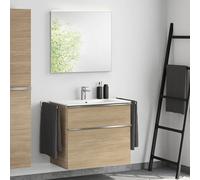 Lavabo Duravit ME by Starck avec meuble bas evineo ineo4 l: 83 cm, avec poignée, avec miroir,, 233683AA00+BE0266O BEA010MI,
