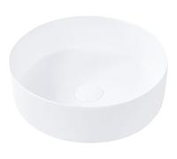 Lavabo en Céramique 36 cm Rond Salle de Bain Evier Vasque Blanc Cassé Mat Calig