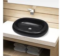 Lavabo en céramique noir ovale