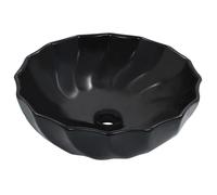 Lavabo en céramique noir - VIDAXL - Rond - Utilisation intérieure - Installation à poser