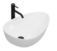 Lavabo en céramique - Ovale - Blanc - 40 x 56 cm