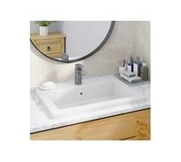 vidaXL Lave-mains en granit 142964 – 600 x 450 x 120 mm – Blanc